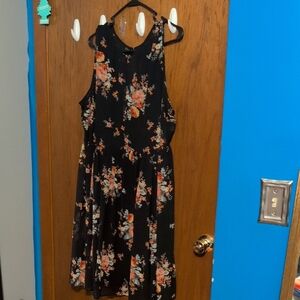 Torrid Black Floral Midi Dress